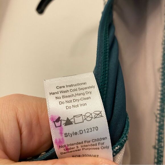 WEISSMAN Balera solo Dance custom rhinestone green Costume D12370 child LC - Picture 5 of 9